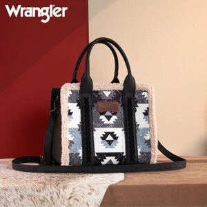 Wrangler Black and Gray Geometric Women's Satchel